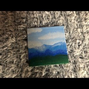Mountian with clouds handmade painting